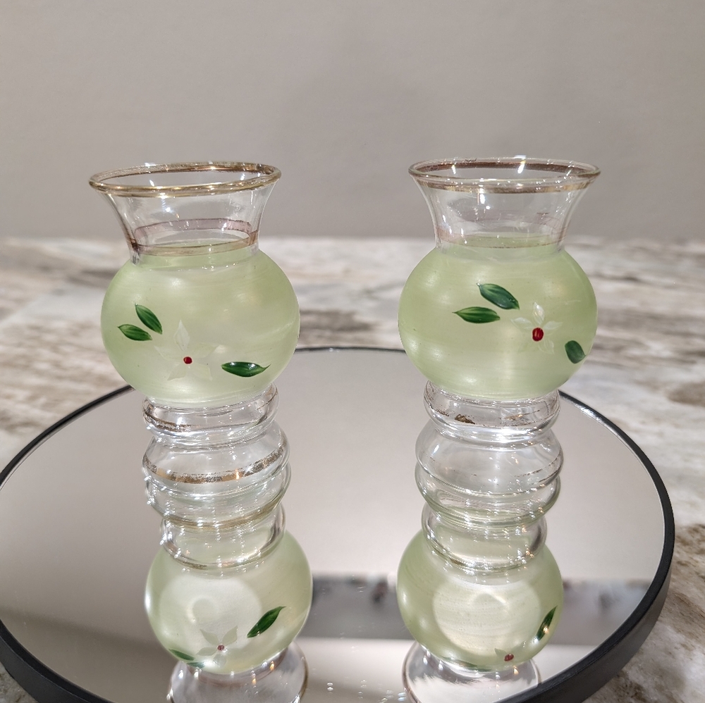 Vintage Bartlett Collins Frosted bud vases